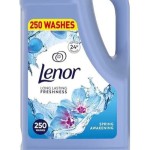Lenor Spring Awakening Fabric Softener 5L + Fairy Brand Ultra Concentrated Fabric Softener 4.8L - 490 washes, leaving clothes fresh and clean, reducing static electricity.